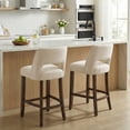 thumbnail image 6 of Vknow Furniture Bar Stools Set of 2, 26" Upholstered Counter Height Bar Stools, Modern Counter Stools with Wood Legs for Kitchen Island Dining Room Bar,Beige, 6 of 9