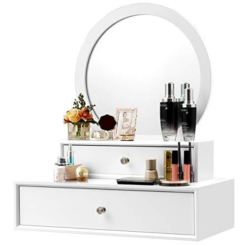 Charmaid 2 In 1 Vanity Mirror With, Wall Mounted Ledge With Vanity Mirror