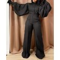 thumbnail image 2 of Zelda Puff Sleeve Jumpsuit Burgundy| Black| Green, 2 of 3