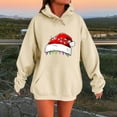 thumbnail image 2 of Lorytime Christmas Fleece Hoodies for Women Santa Hat Print Sweatshirt Long Sleeve Pullover with Pocket Tops for Festive, 2 of 4