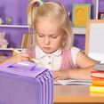 thumbnail image 5 of Lápices de color, estuche para lápices con ranuras, estuche para bolígrafos de 4 capas con 4 cremalleras, estuche grande para arte, caja de almacenamiento multicapa, color morado, 5 of 5