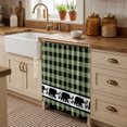thumbnail image 3 of Sage Green Black Cabinet Curtains 35"W x 35"L, Farmhouse Vintage Bear Buffalo Plaid Sink Skirt for Bathroom Vanity Kitchen Self Adhesive, Dust-Proof Privacy Curtain for Shelves Closet Laundry Pantry, 3 of 9
