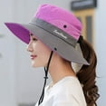 thumbnail image 2 of Zukuco Women Wide Brim Sun Hats UV Protection, Cooling Mesh Ponytail Hole Cap Foldable Travel Outdoor Fishing Hat, 2 of 8
