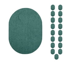 Furnish My Place Modern Plush Solid Teal Color Rug - Pets and Kids Friendly Rug, Indoor/Outdoor Mat, Area Rugs Great for Kids, Pets, Event, Wedding, Living Room, Made in USA, 2' x 3' Oval - Set of 20