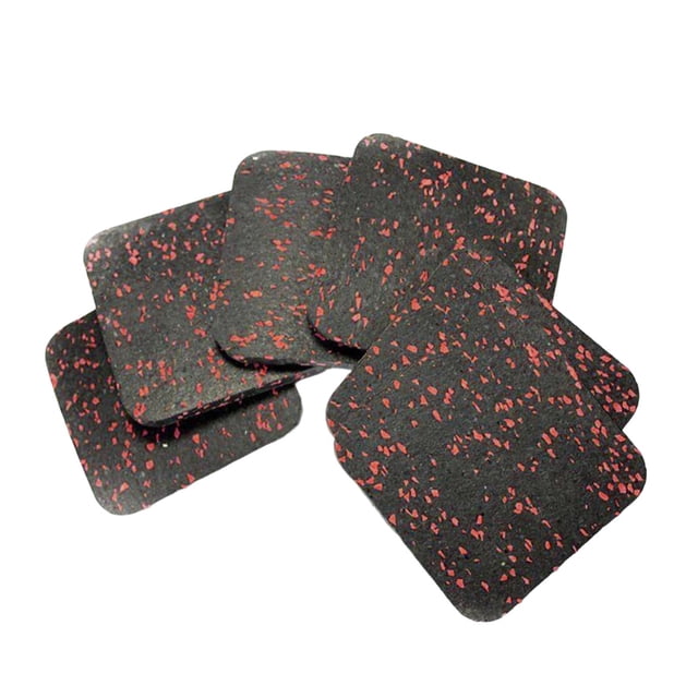 Siruishop 6Pcs Treadmill Mat Thickened for Weight Benches Dumbbell Racks Exercise Bike red