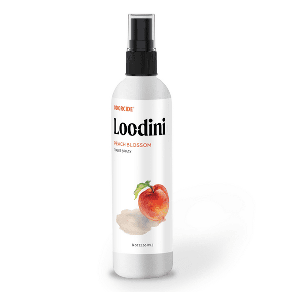 Odorcide Loo-Dini Peach Blossom 8oz Toilet Spray & Bathroom Spray – Use This Bathroom Spray Odor Eliminator Before You Go – Poop Spray For Toilet and Bathroom Air Freshener & Bathroom Deodorizer