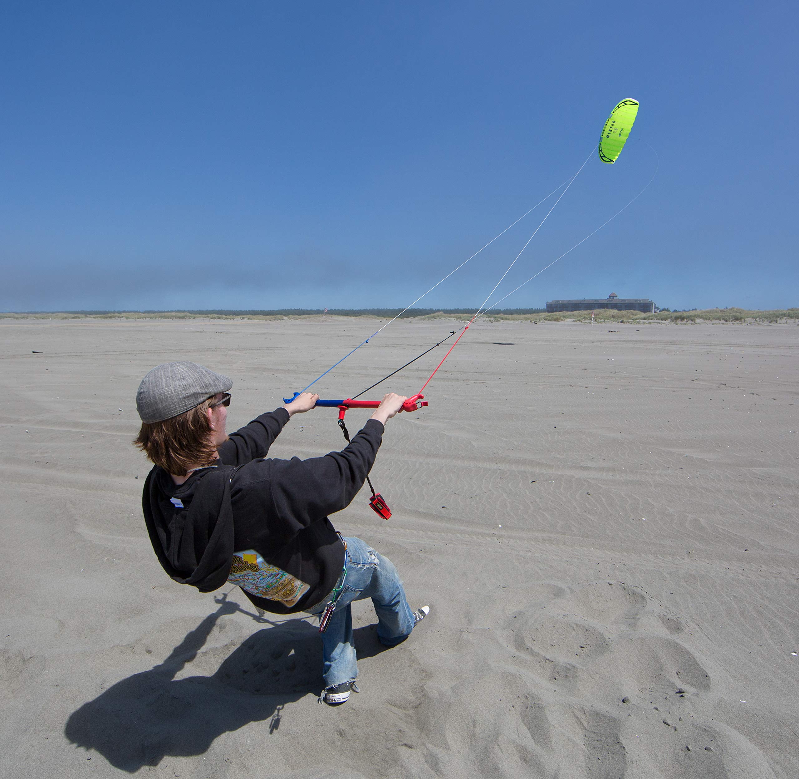 Prism Mentor 2.5m Water-relaunchable Three-line Power Kite Ready to Fly with Control bar, Ground Stake and Quick Release Safety Leash
