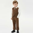 thumbnail image 2 of JaJaho Boys Formal Suit Sets Elegant Vest Bowknot Long Sleeve Shirt And Pants Outfits For Toddler Kids Party Wedding Solid Color Cute Dailywear, 2 of 5