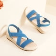 thumbnail image 4 of Women's Platform Wedge Heel Sandals - Comfortable Insole Lightweight Rubber Sole, Open-Toe Adjustable Elastic Strap Summer Casual Sandals, 4 of 7