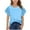 Sky Blue, variant on CYRBOKO Girls T Shirts, Comfy Casual Cut-out sleeves Breathable Summer Tops Pink Size 7-8 T