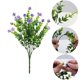 thumbnail image 2 of 4 racimos de pequeñas flores artificiales de color púrpura, plantas artificiales verdes de plástico/arbustos, rama de eucalipto, vegetación artificial para jardín, oficina, hogar, ventana, patio,, 2 of 8
