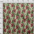 thumbnail image 3 of oneOone Tissu Popeline de Coton Rouge Matériel de Couture Floral Tissu Imprimé au Mètre 42 Pouces de Large, 3 of 4