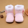 thumbnail image 3 of Baywell Baby Girl Plush Winter Snow Bowknot Boots Pink 0-6 Months, 3 of 7