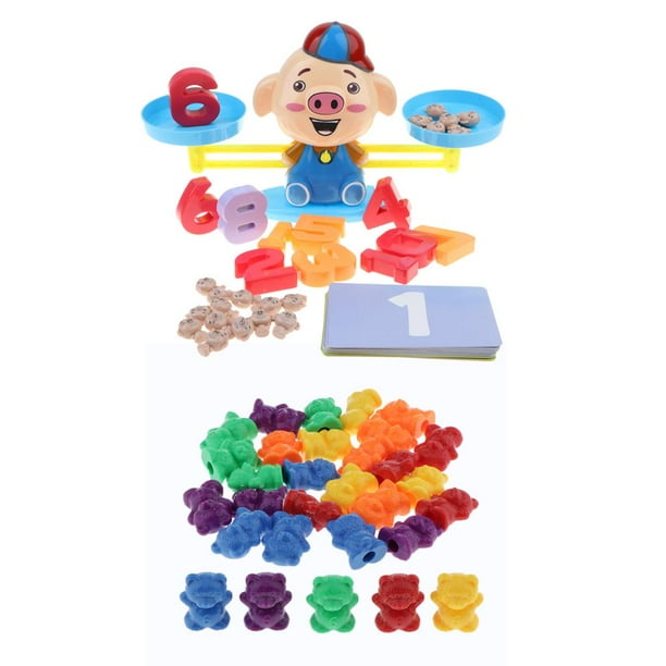 de aprendizaje de matemáticas para niños, 30 piezas, pesas de oso