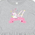 thumbnail image 4 of Inktastic I'm Four Cute Unicorn 4th Birthday Girls Toddler Dress, 4 of 5