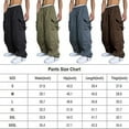 thumbnail image 3 of Men's Cargo Pants Casual Parachute Baggy Loose Fit Hip Hop Harem Pants Unisex Street Y2K Drawstring Trouser with Pockets, 3 of 8