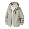 thumbnail image 2 of Chaquetas Hombre Cameland Men's Fashion Casual Half Zip Collar Hooded Windproof Outdoor Sports Trendy Jacket Windbreaker Khaki XXXL, 2 of 9