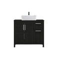 thumbnail image 4 of PULUOMIS 36 Inches Bathroom Vanity in Black Finish with Square Ceramic Vessel Sink, Single Bathroom Vanity with Top, 2-Door Cabinet and 2 Drawers, 4 of 17