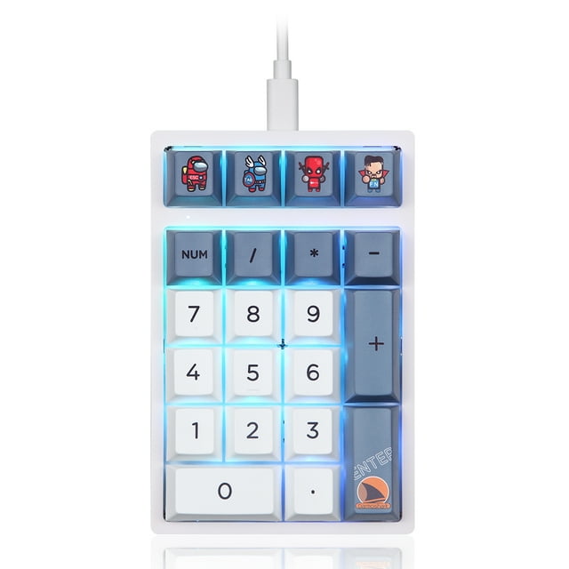 Darmoshark K3QMK Wired Mini Numeric Keypad Digital Mechanical Keyboard 21 Keys RGB Backlight Portable Design PBT Dual Colour Full Key Hot-Swappable Shaft Ergonomic design for Laptop Desktop,