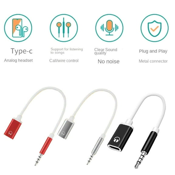 QHUDLV 3.5mm Male to Type-C Female Audio Cable,Headphone Adapter