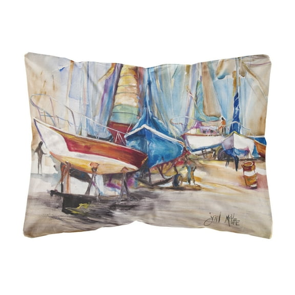 Carolines Treasures JMK1066PW1216 On the Hill Sailboats Canvas Fabric Decorative Pillow  12H x16W multicolor