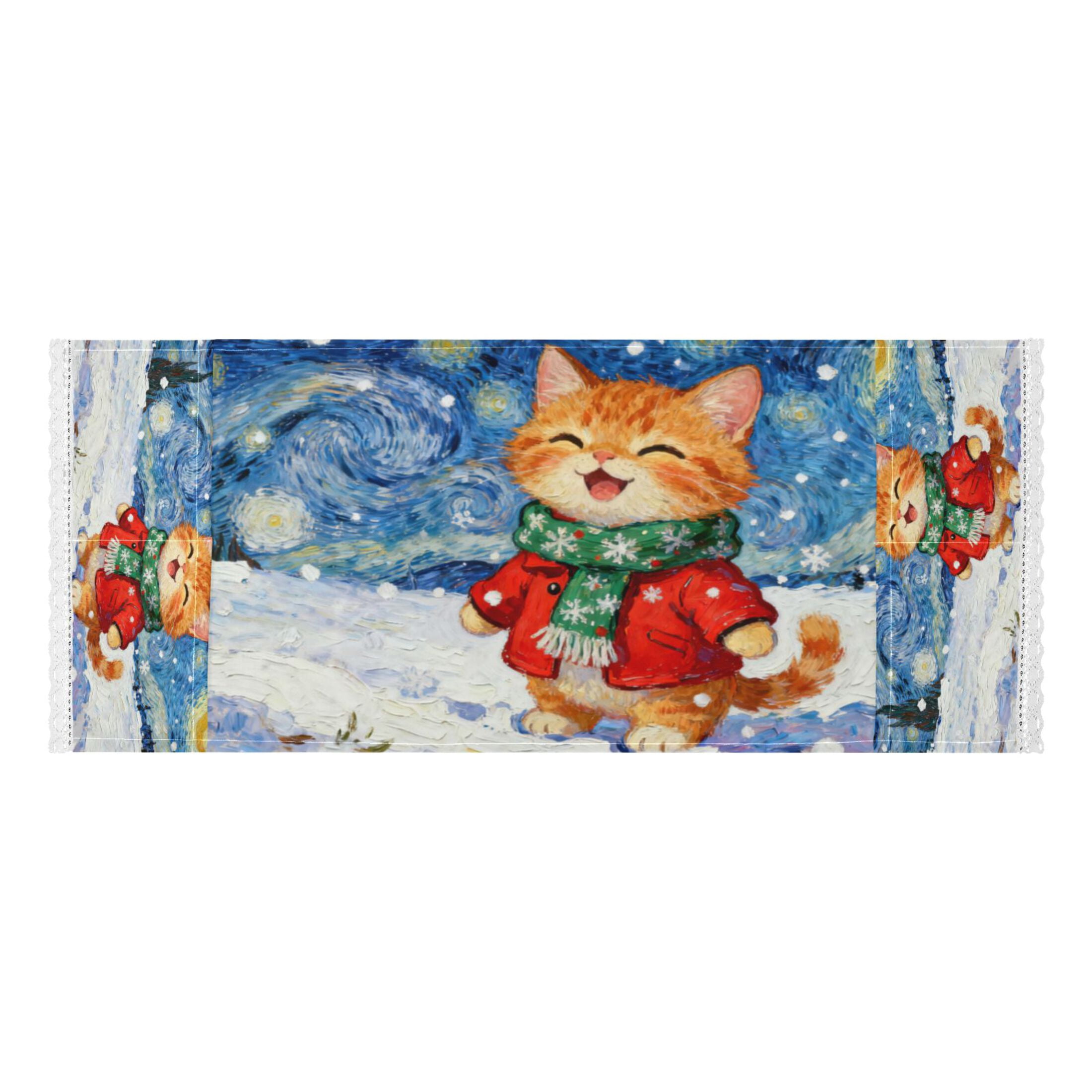 Wobogo Starry Snow Cat Washing Machine Cover Dustproof Washer Dryer Cover Waterproof Laundry Room Decorative Protector