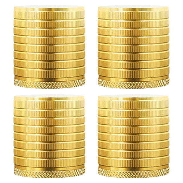 4 piezas de patas elevadoras para muebles redondas de metal antideslizantes, resistentes y ajustables, soporte para escritorios, camas, tocadores, Oro
