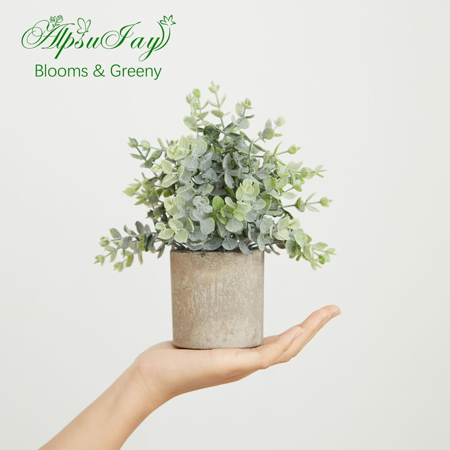 Small Fake Plants in Potted Faux Plant 3 Packs Artificial Eucalyptus House Plants Greenery for Centerpieces Indoor Home Bathroom Office Desk Decor,Living Room Decor and Accessories