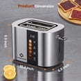 thumbnail image 6 of LINKChef Touch Screen 2-Slice Toaster, Stainless Steel, 6 Shade Settings, Timer Countdown, 6 of 13