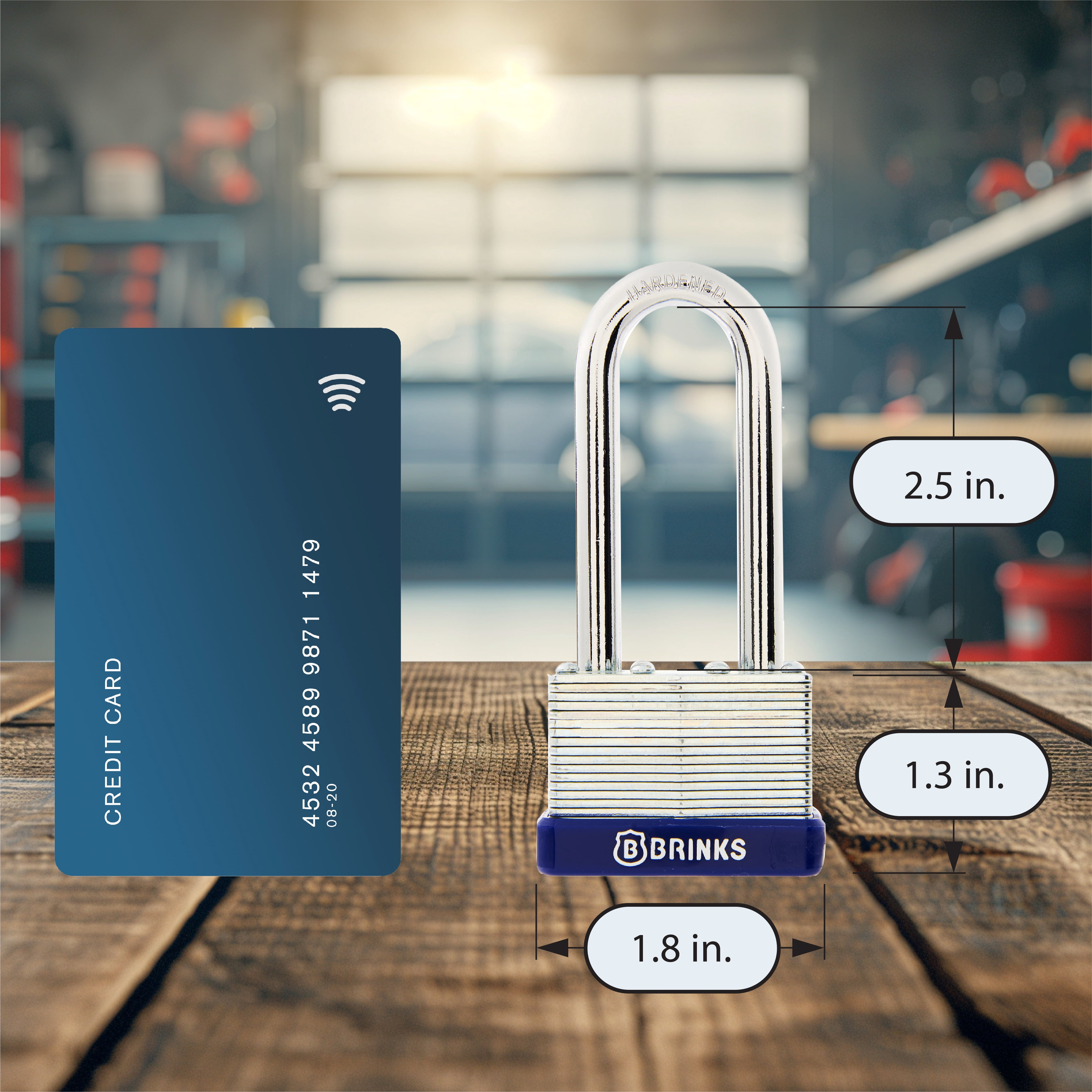 Brinks Laminated Steel 44mm Keyed Padlock with 2 1/2in Shackle