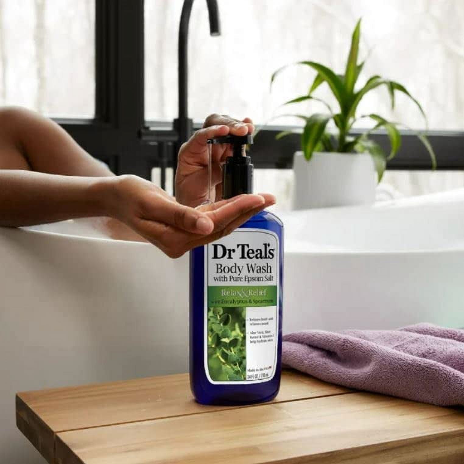 Dr Teal's Body Wash, Relax & Relief with Eucalyptus & Spearmint 24 fl oz (Pack of 2)