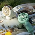 thumbnail image 2 of 1 mini ventilador portátil con batería recargable y 3 velocidades, pequeño ventilador eléctrico personal lindo, ventilador plegable, verde, 2 of 5