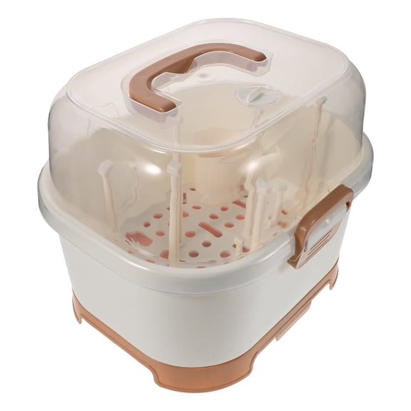 ELAYARD Portable Baby Bottle Storage Organizer Box Compact Drying Rack for Home, 9.5 x 6.5 x 4.5 Inches, Easy to Clean and Store
