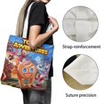 thumbnail image 3 of Cookie Run Bolso de tela con estampado de lienzo para mujer, bolsa de compras reutilizable y estética, con cremallera interior, regalo para mujer,38*45cm., 3 of 6