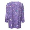thumbnail image 4 of Womens Tops Short Sleeve Three Quarter Sleeve Sequin Print Fashionable Casual T Shirt Fashion Clothes Blouses Dressy Casual Women, 4 of 5