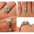 thumbnail image 2 of HeartsAndYou 5ct Emerald Cut Moissanite T Baguette Accents Engagement Ring for Women 18k White Gold over Silver, 2 of 9