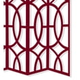 thumbnail image 5 of Modern Style 4 Panel Screen with Geometrical Stencil Design, Red- Saltoro Sherpi, 5 of 6