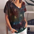 thumbnail image 1 of Fashion Womens Gradient Color Printing Short-sleeved Large Size Loose T-shirt, 1 of 3