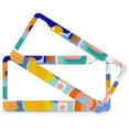 thumbnail image 2 of License Plate Frames Illustration Of An Abstract Color Scheme Auto Decorative Frames Cars Protector Cover Holder 2 Pcs Set Abstract Creative Watercolor Style Aluminum License Plate Cover, 2 of 6