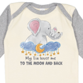 thumbnail image 4 of Inktastic My Tia Loves Me to the Moon and Back Elephant Family Boys or Girls Long Sleeve Baby Bodysuit, 4 of 5
