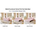 thumbnail image 5 of 70.1" Convertible Sleeper Sofa Bed, Modern Foldable Loveseat Sofa Bed with 2 Soft Pillows, 3-in-1 Queen Pull Out Sleeper Couch for Living Room, Office, Bedroom, Apartment, Pink, 5 of 9