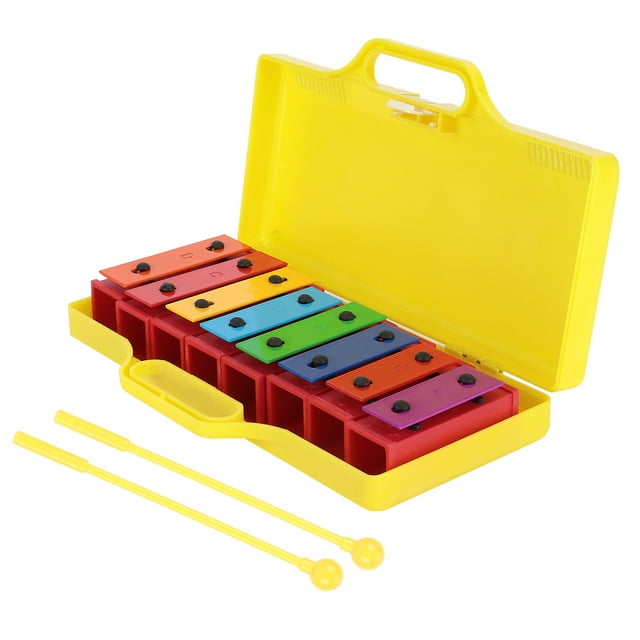 LAFGUR 8 Note Xylophone Professional Percussion Instruments For Children With 2 Drumsticks 1 Yellow Box,Musical Toy,8 Note Xylophone