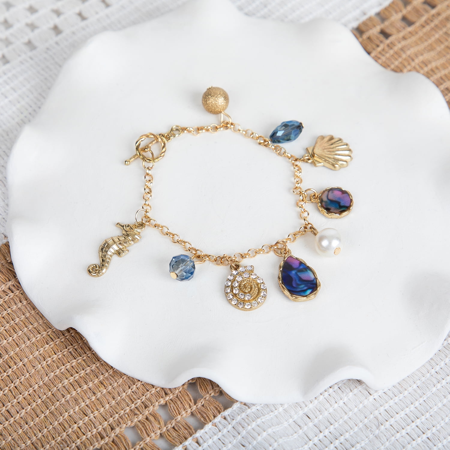 Cousin DIY Gold Sea Charms Strand with 8 Charms, 8.25 in, Unisex, Adult, Model 65027111
