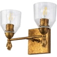 thumbnail image 3 of Bowery Hill 2-light Flame-shaped Bath Vanity Light in Distressed Gold, 3 of 7
