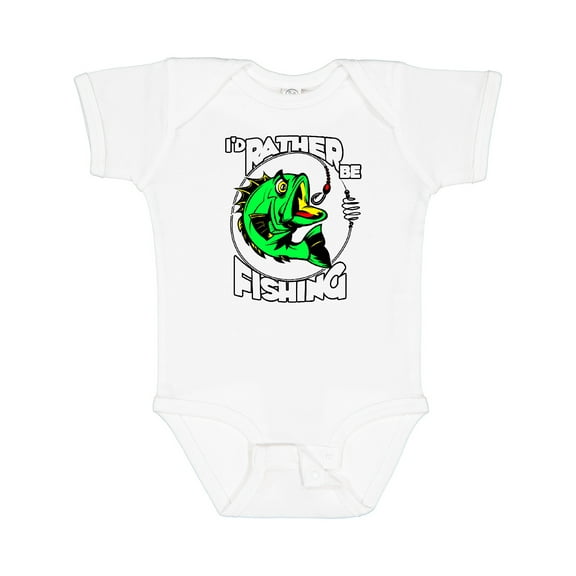 Inktastic I'd Rather Be Fishing Boys or Girls Baby Bodysuit
