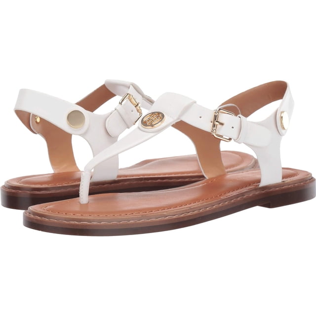 Sandalias Tommy Hilfiger Bennia Flat para mujer, color blanco, talla 37