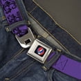 thumbnail image 2 of Grateful Dead Belt, Seatbelt Buckle Belt, Grateful Dead Text Skull Roses Purple, 34 to 52 Inches, 2 of 9