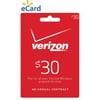 (Email Delivery) Verizon Wireless $30 Refill Prepaid Airtime or Mobile Broadband Weekly Access