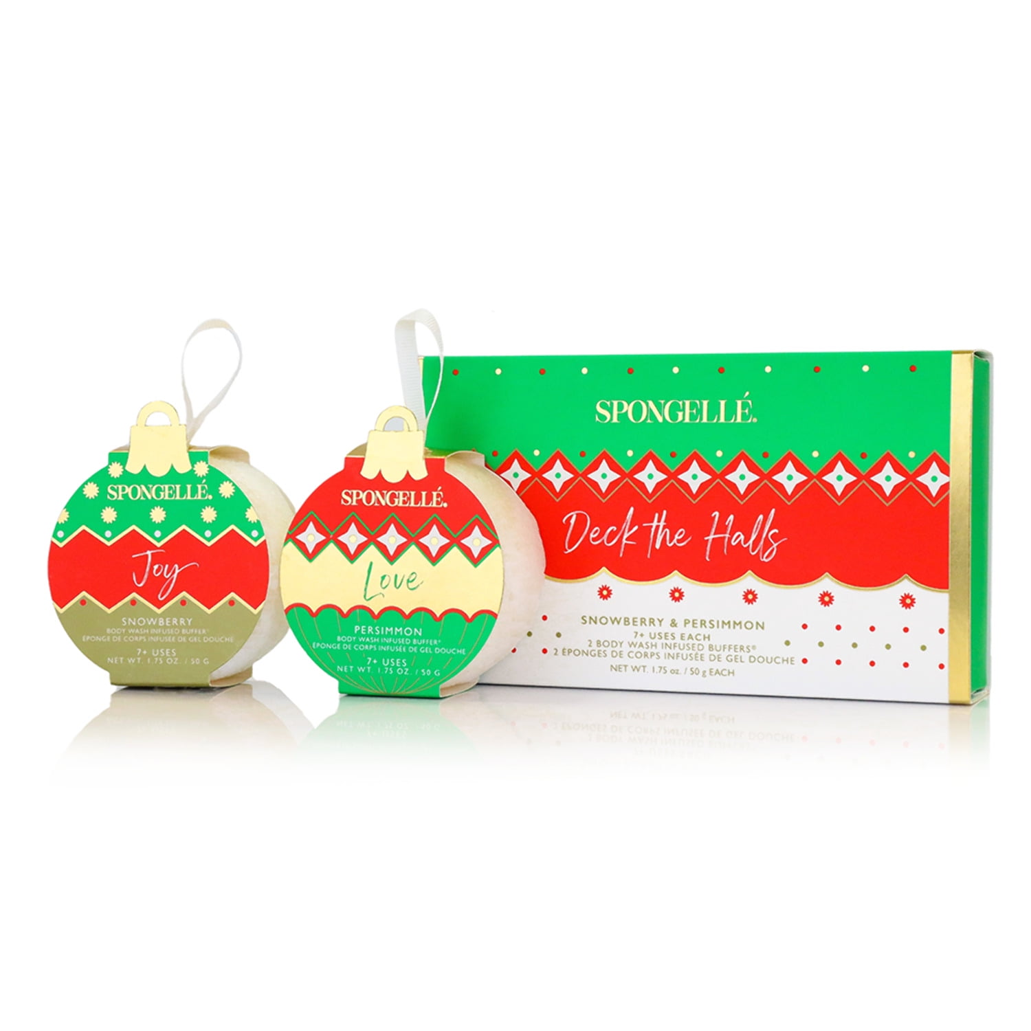 Spongellé - Deck the Halls Holiday Ornament Gift Set Christmas Stocking