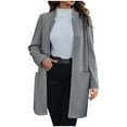 thumbnail image 2 of Black and Friday Clothing Sales Idoravan Coats for Women Plus Size Clearance Fashion Women Long Sleeved Cardigan Print Designs Relaxed Loose Fitting Long Sleeved Gray S, 2 of 5